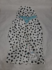 Disney Store 101 Dalmations Raincoat Size 5/6 Hooded White & Black ~ Rain Jacket