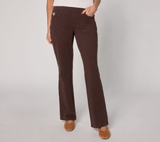 Quacker Factory Women's Pants Sz S Short DreamJeannes Flat Brown A625714