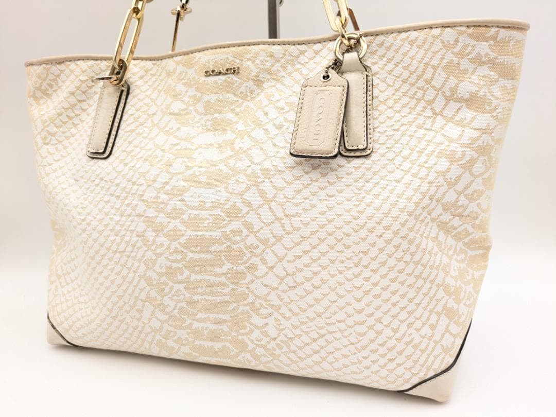 COACH tote bag canvas python pattern 4975 23a - image 1