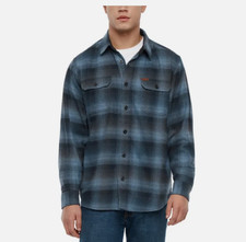 New ORVIS Men's Size Medium Blue Plaid Regular Fit Heavyweight Flannel Shirt