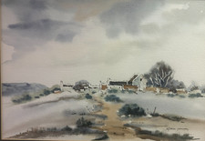 D Fillies Murray Watercolour Painting Village Scene