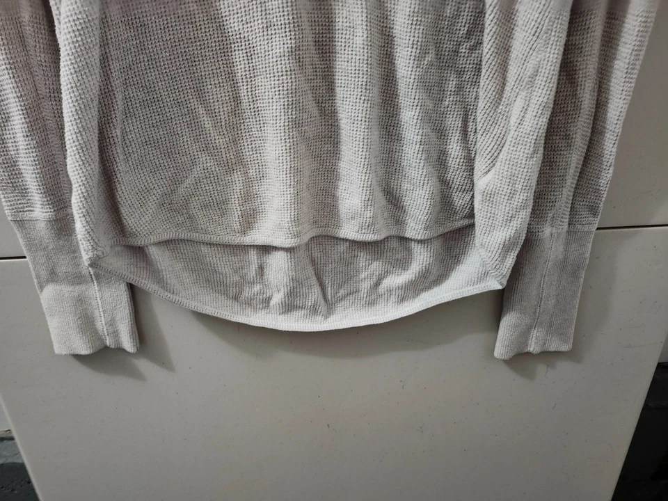 Top Prana Mujer L Gris Milani Henley Waffle Lana Térmica Mezcla Algodón Orgánico Foto 2 de 4