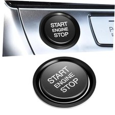 Car Push Start Button Cover, Start Stop Button Cover, Aluminum Auto Key Black