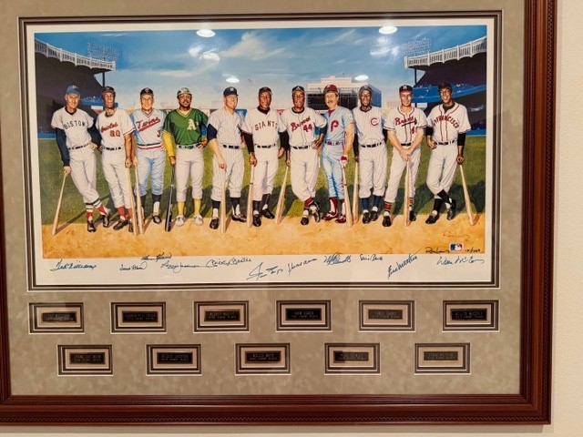 1988 Ron Lewis 500 HR Home Run Club Signed Lithograph 11 SIG Mantle Mays Aaron