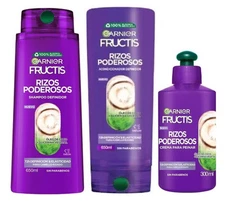 Kit Rutina Fructis Rizos Poderosos  Shampoo, Acondicionador Y Crema Para Peina