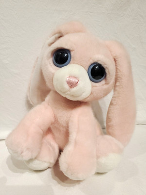 Aurora Pink White Floppy Ear Big Eyed Bunny Rabbit Rare 9''