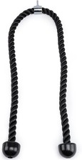 Double Length Tricep Pull Down Rope - 55 Inches Attachment for Cable 1, black