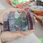 10.1LB 45 Natural Rainbow Fluorite Quartz Crystal Point Tower Polished Healing — photo 2
