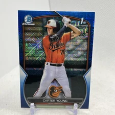 2023 Bowman Chrome Prospects Blue Mega Refractor /150 Carter Young #BCP-183