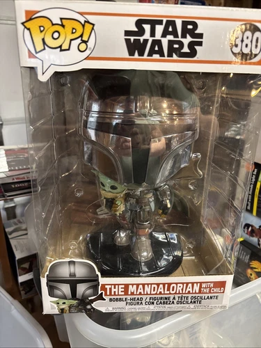 Funko Pop! Star Wars - Jumbo 10" - Mandalorian With The Child - #380