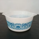 Pyrex Blue Horizon 1 Quart Casserole Bowl #473 Vintage No Lid Ovenware USA Made
