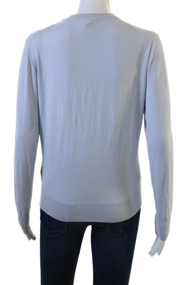 J Crew Women Light Blue Floral Button Cardigan 66% Cotton Size M - Image 4 of 4