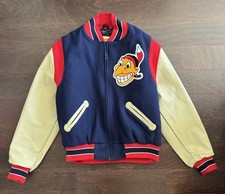 Vintage Mitchell & Ness 1948 Cleveland Indians Wool/Leather Jacket M Size 44