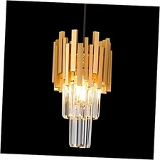 Gold Crystal Pendant Light 1-Light Mini Modern Luxury Crystal Gold 1-Light Mini