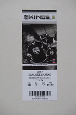 LOS ANGELES KINGS VS SAN JOSE SHARKS 10/30/2013 FULL TICKET ~ JARRET STOLL