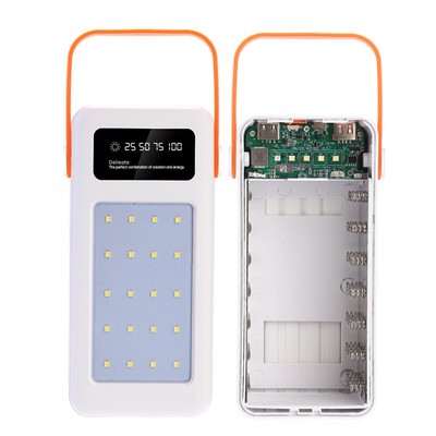 DIY Power Bank Case Batteries 18650 Flat Soldering Free With LED Flashlight B