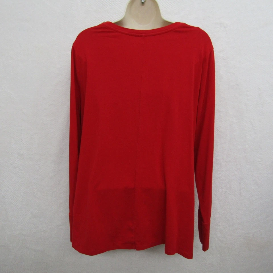 a.n.a Womens Top Shirt Blouse XX Large Red Long Sleeve Tee Casual Flowy Preppy - Image 4 of 4