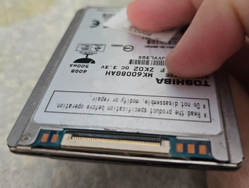 TOSHIBA 60 GB Internal 4200 RPM 1.8" HDD for iPod (Model MK6008GAH) - Image 2 of 2