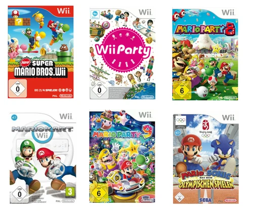 Nintendo Wii Games Selection Mario Kart, Mario Party 8, 9, Sports, Wii Party