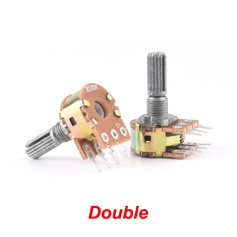 Potentiometer Dreh Poti Linear 1K 2K 5K 10K 20K 50K 100K 250K 1M Ohm Mono Stereo - Bild 3 von 4