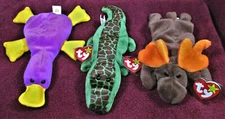 MINT! 1993 PATTI, ALLY & CHOCOLATE Beanie Babies! All 3 Have PVC pellets. Errors