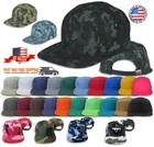 5 Panel Solid Camo Strap-back Adjustable Leather Strap Cap Hat JLGUSA