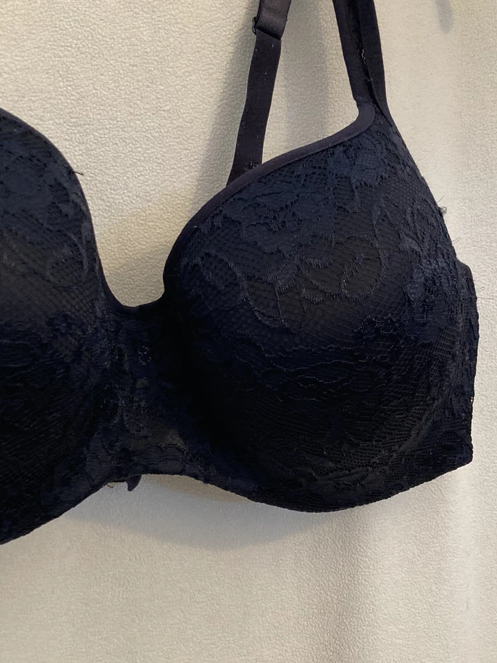 Sutiã Avenue Body preto sobreposição de renda acolchoado UW tamanho 44 D - Imagem 3 de 4