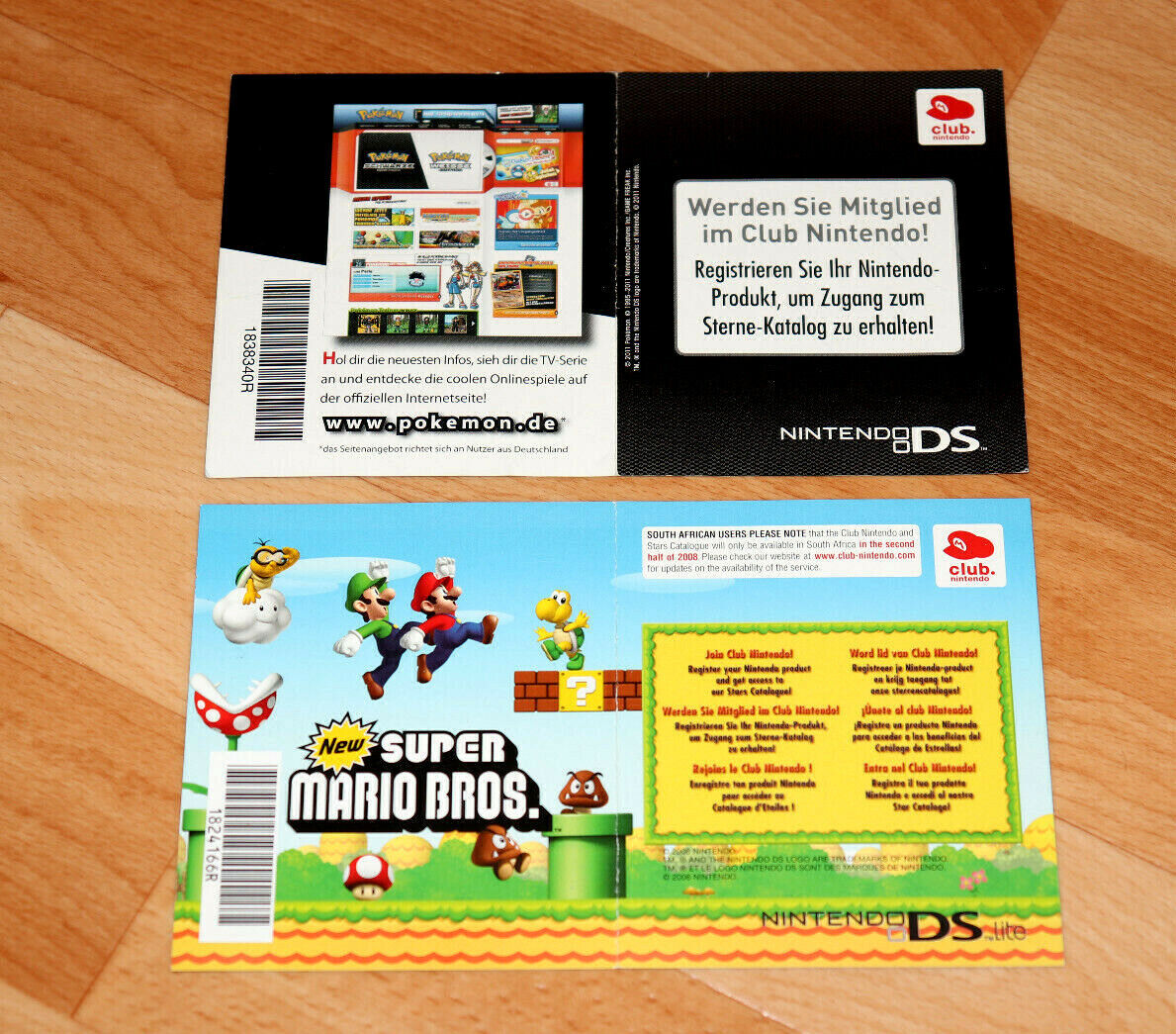 Mario Kart DS Pokémon Black and White NDS Club Nintendo Flyer AD Point Card