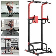 Dip Station Pull Up Bar Fitness Power Tower Body Gym Exercise Equipment Machine