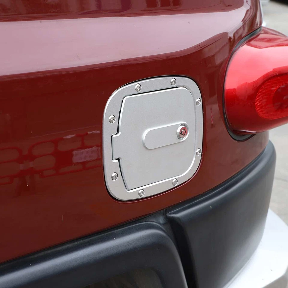 Cubierta del tanque de combustible de aleación plateada reemplaza la moldura del tanque de gasolina para Toyota FJ Cruiser 2007-21 Foto 4 de 4