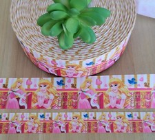 7/8 1.5 1 YD Sleeping Beauty Grosgrain Ribbon Princess Aurora Disney Bow