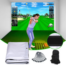 Golf Impact Screen,Thicker Golf Simulator Impact Screen with Probe and Snap Hook