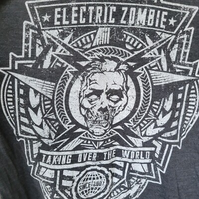 Electric Zombie Shirt American Apparel Size Mens Medium Gray Short