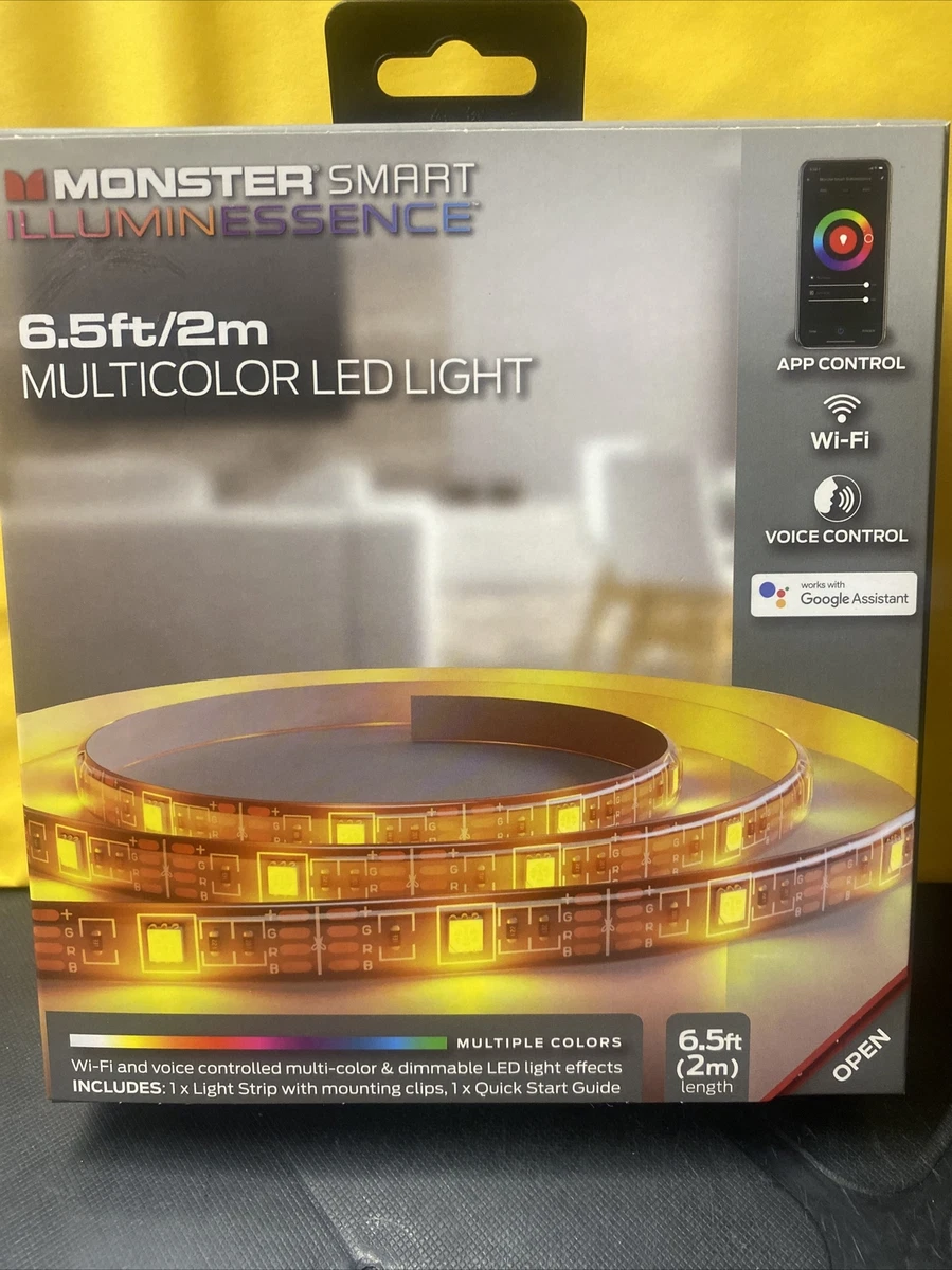 Monster Smart Illuminessence 6.5 Ft Multicolor LED Light w App WIFI Control NEW