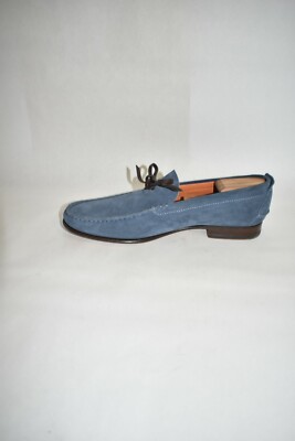 Santoni Fatte a Mano Navy Suede Loafers Santoni - Boit Navy Blue Suede Loafer | Mitchell Stores main image 2