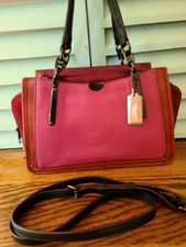 coach exotic mixed leather dreamer satchel