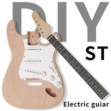 DIY 6String ST Style Electric Guitar Kits with Mahogany Body and Maple Neck -