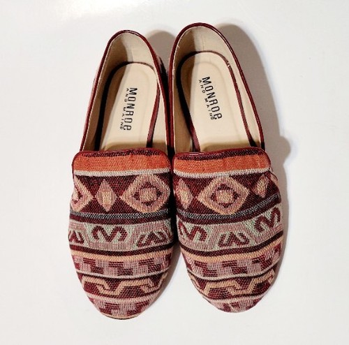 Monroe & Main SW Aztec Design Boho Woven Tapestry Loafers SlipOn Shoes Wms 8.5US - Picture 2 of 21