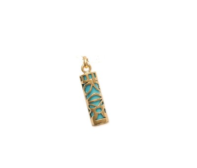 Pendentif Tiki Sagesse - Jade Bleu, Plaqué Or 750/000 (18 Carats), Mixte, Neuf Avec étiquettes