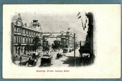 SÜDAFRIKA KAPSTADT ADDERLEY STREET MIT BLICK NACH WESTEN {} Antike Postkarte {}