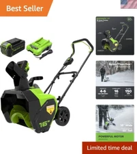 Efficient 40V Cordless Snow Thrower - Compact, Lightweight & 20' Throw Distance