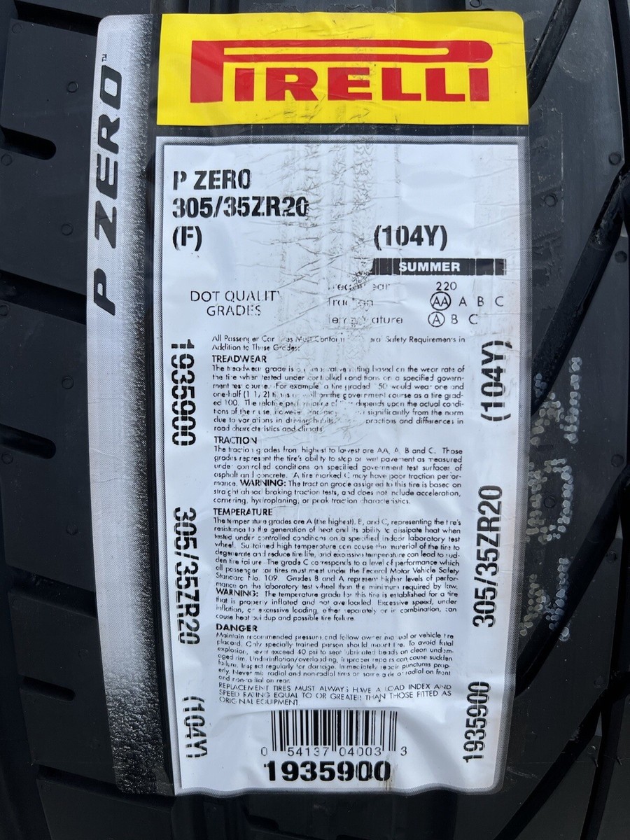 SET OF TWO BRAND NEW 305/35ZR20 (104Y) Pirelli P Zero PZero