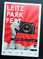 Leica Prospektkarte Leica Welt "Leitz Park Fest", DIN A6, 2 Seiten, Neu!