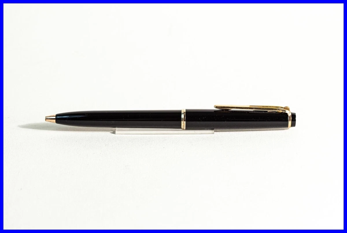 1964 made MONTBLANC No. 38 Ball Point Pen Lever Clip BLACK GOLD GERMANY