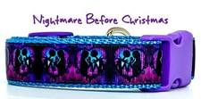 Horror dog collar handmade adjustable buckle collar 1" wide or leash
