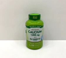 NEW Nature's Truth Absorbable Calcium 1200 MG Plus D3 5000 IU 120 Softgels 2027