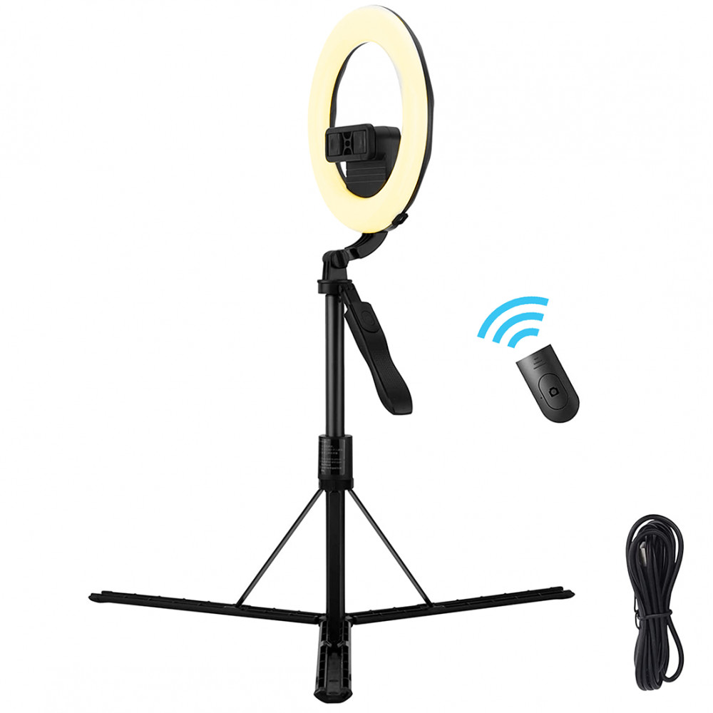 Selfie stick ring light avec trépied stable pour réussir tous vos portraits de nuit