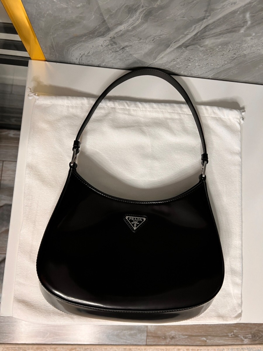 新作☆直営店 PRADA Cleo レザーショルダーバッグ 1BC499 Black Prada Cleo brushed leather shoulder bag | PRADA