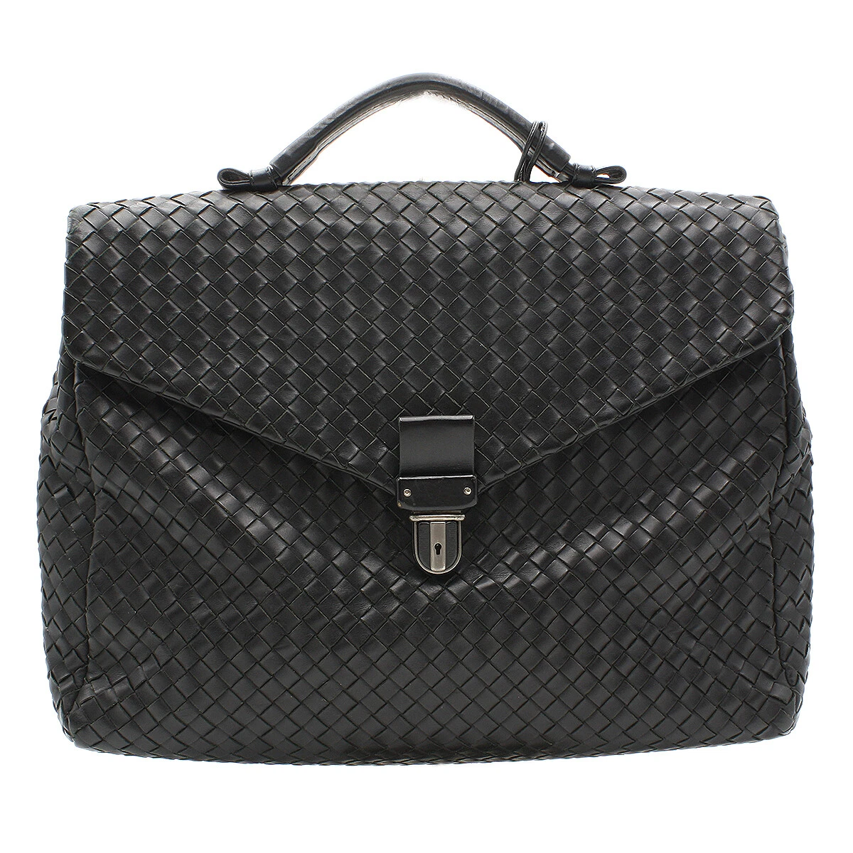 Bottega Veneta Black Leather Intrecciato Duffle Bag worn by Travis