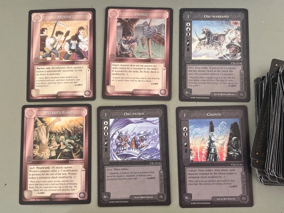 1995 LOTR CCG TCG FFG Middle Earth 400+ game cards unsorted ogres dwarves lands - Image 3 of 4